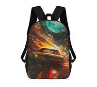 sinyumoney Kids 17inch School Backpack 3D Printed Cute Travel Bags Space Car Adventure Children Backpacks Outdoor Casual Daypack Backpacks for Girls Women