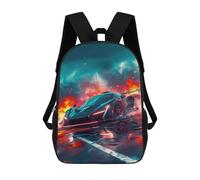 sinyumoney Kids 17inch School Backpack 3D Printed Cute Travel Bags Speeding Hypercar in Flames Children Backpacks Outdoor Casual Daypack Backpacks for Girls Women