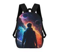sinyumoney Kids 17inch School Backpack 3D Printed Cute Travel Bags Staring at The Planets Children Backpacks Outdoor Casual Daypack Backpacks for Girls Women