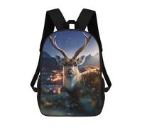 sinyumoney Kids 17inch School Backpack 3D Printed Cute Travel Bags The Beautiful Deer Children Backpacks Outdoor Casual Daypack Backpacks for Girls Women