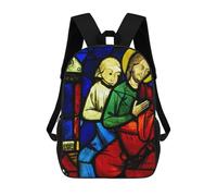 sinyumoney Kids 17inch School Backpack 3D Printed Cute Travel Bags Two Seated Apostles Children Backpacks Outdoor Casual Daypack Backpacks for Girls Women