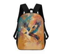 sinyumoney Kids 17inch School Backpack 3D Printed Eagle Art Print, Wildlife Decor Backpack Rucksack Sports Backpacks For Boys And Girls Fashion Knapsack