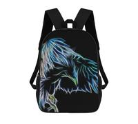 sinyumoney Kids 17inch School Backpack 3D Printed Eagle Fractal Backpack Rucksack Sports Backpacks For Boys And Girls Fashion Knapsack