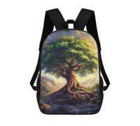 sinyumoney Kids 17inch School Backpack 3D Printed Enchanted Forest Tree Backpack Rucksack Sports Backpacks For Boys And Girls Fashion Knapsack