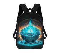 sinyumoney Kids 17inch School Backpack 3D Printed Enchanted Lotus Island Backpack Rucksack Sports Backpacks For Boys And Girls Fashion Knapsack