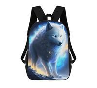 sinyumoney Kids 17inch School Backpack 3D Printed Epic Fantasy Wolf Art Print Backpack Rucksack Sports Backpacks For Boys And Girls Fashion Knapsack