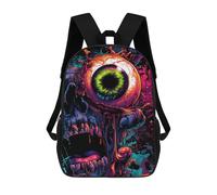 sinyumoney Kids 17inch School Backpack 3D Printed Eye-catching Horror Artwork Backpack Rucksack Sports Backpacks For Boys And Girls Fashion Knapsack