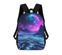 sinyumoney Kids 17inch School Backpack 3D Printed Fantasy Alien Planet Landscape -3 Backpack Rucksack Sports Backpacks For Boys And Girls Fashion Knapsack