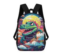 sinyumoney Kids 17inch School Backpack 3D Printed Fantasy Crocodile Adventure Backpack Rucksack Sports Backpacks For Boys And Girls Fashion Knapsack