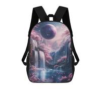 sinyumoney Kids 17inch School Backpack 3D Printed Fantasy Waterfall Paradise Backpack Rucksack Sports Backpacks For Boys And Girls Fashion Knapsack