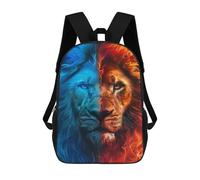 sinyumoney Kids 17inch School Backpack 3D Printed Fire & Ice Lion Art Print -5 Backpack Rucksack Sports Backpacks For Boys And Girls Fashion Knapsack