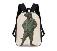 sinyumoney Kids 17inch School Backpack 3D Printed Flattie English Clothes Backpack Rucksack Sports Backpacks For Boys And Girls Fashion Knapsack