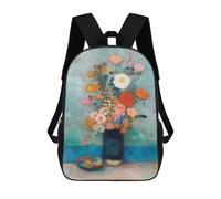 sinyumoney Kids 17inch School Backpack 3D Printed Floral Still Life Painting Backpack Rucksack Sports Backpacks For Boys And Girls Fashion Knapsack