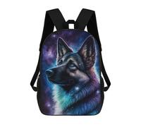 sinyumoney Kids 17inch School Backpack 3D Printed Galactic Guardian Wolf Art Print Backpack Rucksack Sports Backpacks For Boys And Girls Fashion Knapsack