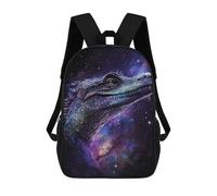 sinyumoney Kids 17inch School Backpack 3D Printed Galactic Lizard Art Print-10 Backpack Rucksack Sports Backpacks For Boys And Girls Fashion Knapsack