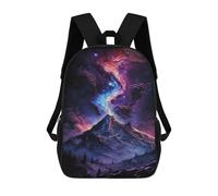 sinyumoney Kids 17inch School Backpack 3D Printed Galactic Mountain Aurora Backpack Rucksack Sports Backpacks For Boys And Girls Fashion Knapsack