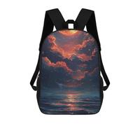 sinyumoney Kids 17inch School Backpack 3D Printed Galactic Sunset Over Ocean Backpack Rucksack Sports Backpacks For Boys And Girls Fashion Knapsack