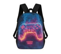 sinyumoney Kids 17inch School Backpack 3D Printed Gaming Area Neon Lights-1 Backpack Rucksack Sports Backpacks For Boys And Girls Fashion Knapsack