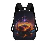 sinyumoney Kids 17inch School Backpack 3D Printed Glowing Lotus Fantasy Artwork Backpack Rucksack Sports Backpacks For Boys And Girls Fashion Knapsack
