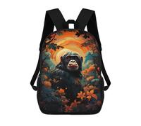 sinyumoney Kids 17inch School Backpack 3D Printed Gorilla in Tropical Jungle Backpack Rucksack Sports Backpacks For Boys And Girls Fashion Knapsack