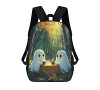 sinyumoney Kids 17inch School Backpack 3D Printed Halloween Ghost Tea Party Backpack Rucksack Sports Backpacks For Boys And Girls Fashion Knapsack