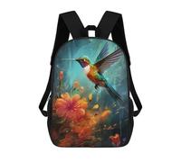 sinyumoney Kids 17inch School Backpack 3D Printed Hummingbird in Flowers-1 Backpack Rucksack Sports Backpacks For Boys And Girls Fashion Knapsack