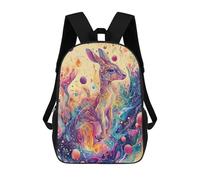 sinyumoney Kids 17inch School Backpack 3D Printed Kangaroo with Bubbles - Dripping Color Fantasy Art Backpack Rucksack Sports Backpacks For Boys And Girls Fashion Knapsack