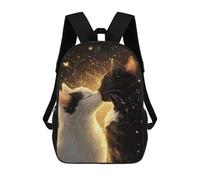 sinyumoney Kids 17inch School Backpack 3D Printed Kissing Cats with Butterflies -1 Backpack Rucksack Sports Backpacks For Boys And Girls Fashion Knapsack