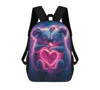 sinyumoney Kids 17inch School Backpack 3D Printed Koala Couple Love Backpack Rucksack Sports Backpacks For Boys And Girls Fashion Knapsack