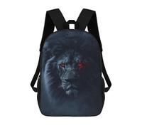 sinyumoney Kids 17inch School Backpack 3D Printed Lion Dark Black Evil Glow Backpack Rucksack Sports Backpacks For Boys And Girls Fashion Knapsack