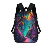 sinyumoney Kids 17inch School Backpack 3D Printed Magic Forest Backpack Rucksack Sports Backpacks For Boys And Girls Fashion Knapsack