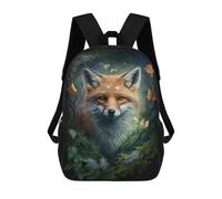 sinyumoney Kids 17inch School Backpack 3D Printed Magical Fox Forest Artwork Backpack Rucksack Sports Backpacks For Boys And Girls Fashion Knapsack