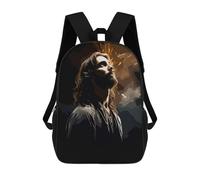 sinyumoney Kids 17inch School Backpack 3D Printed Man with Golden Halo Backpack Rucksack Sports Backpacks For Boys And Girls Fashion Knapsack