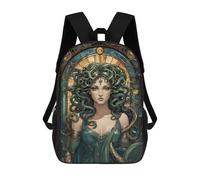 sinyumoney Kids 17inch School Backpack 3D Printed Medusa Backpack Rucksack Sports Backpacks For Boys And Girls Fashion Knapsack