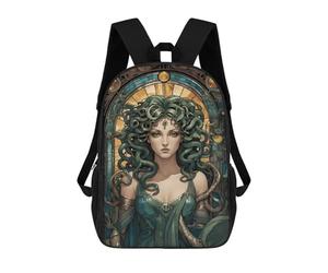 sinyumoney Kids 17inch School Backpack 3D Printed Medusa Backpack Rucksack Sports Backpacks For Boys And Girls Fashion Knapsack