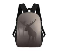 sinyumoney Kids 17inch School Backpack 3D Printed Moose Animal Fog Backpack Rucksack Sports Backpacks For Boys And Girls Fashion Knapsack