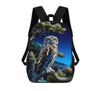 sinyumoney Kids 17inch School Backpack 3D Printed Night Owl Perch Backpack Rucksack Sports Backpacks For Boys And Girls Fashion Knapsack