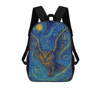 sinyumoney Kids 17inch School Backpack 3D Printed Owl in Starry Night Style Backpack Rucksack Sports Backpacks For Boys And Girls Fashion Knapsack