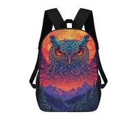 sinyumoney Kids 17inch School Backpack 3D Printed Owl Moon Night Art Print -1 Backpack Rucksack Sports Backpacks For Boys And Girls Fashion Knapsack