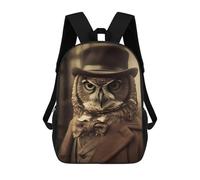 sinyumoney Kids 17inch School Backpack 3D Printed Owl Vintage Backpack Rucksack Sports Backpacks For Boys And Girls Fashion Knapsack