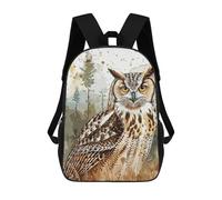 sinyumoney Kids 17inch School Backpack 3D Printed Owl Vintage Paint Backpack Rucksack Sports Backpacks For Boys And Girls Fashion Knapsack