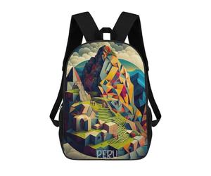 sinyumoney Kids 17inch School Backpack 3D Printed Peru Machu Picchu Backpack Rucksack Sports Backpacks For Boys And Girls Fashion Knapsack