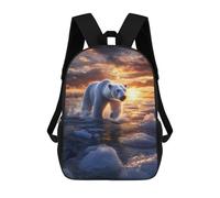 sinyumoney Kids 17inch School Backpack 3D Printed Polar Bear Sunset Backpack Rucksack Sports Backpacks For Boys And Girls Fashion Knapsack