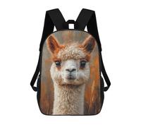 sinyumoney Kids 17inch School Backpack 3D Printed Portrait of A Cute Alpaca Backpack Rucksack Sports Backpacks For Boys And Girls Fashion Knapsack