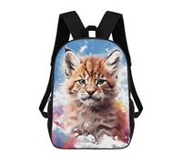 sinyumoney Kids 17inch School Backpack 3D Printed Rainbow Kitten Painting Backpack Rucksack Sports Backpacks For Boys And Girls Fashion Knapsack
