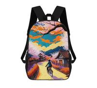 sinyumoney Kids 17inch School Backpack 3D Printed Ride A Bicycle 2 Backpack Rucksack Sports Backpacks For Boys And Girls Fashion Knapsack