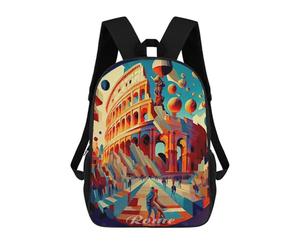sinyumoney Kids 17inch School Backpack 3D Printed Rome Colosseum 4 Backpack Rucksack Sports Backpacks For Boys And Girls Fashion Knapsack