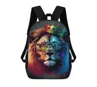 sinyumoney Kids 17inch School Backpack 3D Printed Royal Lion King Glasses Art Print Backpack Rucksack Sports Backpacks For Boys And Girls Fashion Knapsack