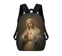 sinyumoney Kids 17inch School Backpack 3D Printed Sacred Heart Virgin Mary Painting Backpack Rucksack Sports Backpacks For Boys And Girls Fashion Knapsack