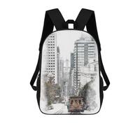 sinyumoney Kids 17inch School Backpack 3D Printed San Francisco Cable Car Backpack Rucksack Sports Backpacks For Boys And Girls Fashion Knapsack